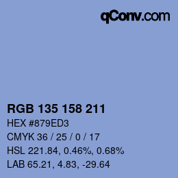 カラーコード: RGB 135 158 211 | qconv.com