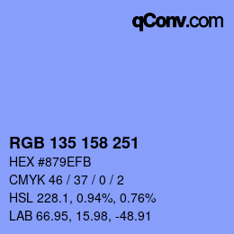 カラーコード: RGB 135 158 251 | qconv.com