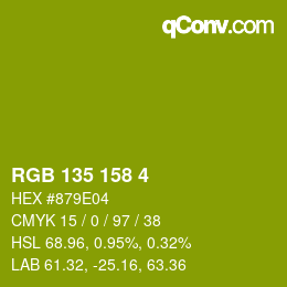 Color code: RGB 135 158 4 | qconv.com