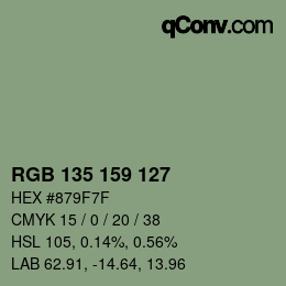 Farbcode: RGB 135 159 127 | qconv.com