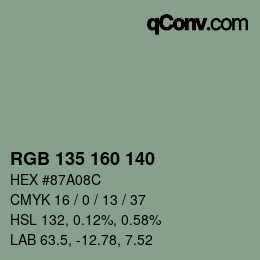 カラーコード: RGB 135 160 140 | qconv.com
