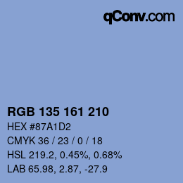 カラーコード: RGB 135 161 210 | qconv.com