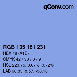 カラーコード: RGB 135 161 231 | qconv.com