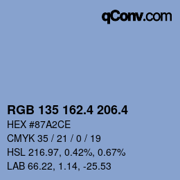 カラーコード: RGB 135 162.4 206.4 | qconv.com
