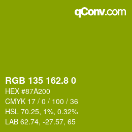 カラーコード: RGB 135 162.8 0 | qconv.com