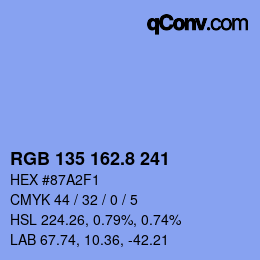 カラーコード: RGB 135 162.8 241 | qconv.com
