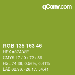 Color code: RGB 135 163 46 | qconv.com