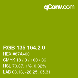 カラーコード: RGB 135 164.2 0 | qconv.com