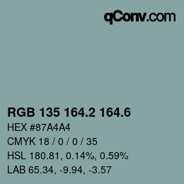 カラーコード: RGB 135 164.2 164.6 | qconv.com