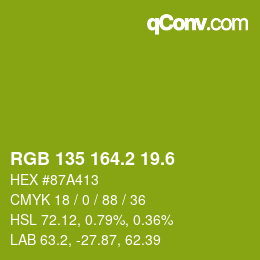 カラーコード: RGB 135 164.2 19.6 | qconv.com
