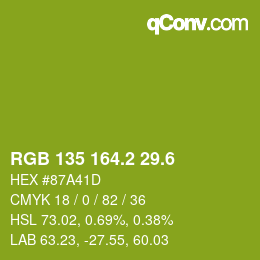 カラーコード: RGB 135 164.2 29.6 | qconv.com