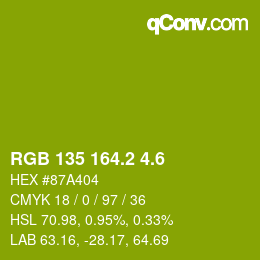 カラーコード: RGB 135 164.2 4.6 | qconv.com
