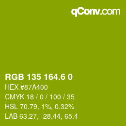 カラーコード: RGB 135 164.6 0 | qconv.com