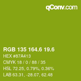 カラーコード: RGB 135 164.6 19.6 | qconv.com