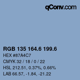 カラーコード: RGB 135 164.6 199.6 | qconv.com
