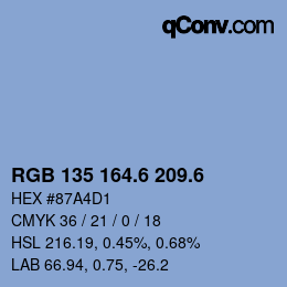 カラーコード: RGB 135 164.6 209.6 | qconv.com