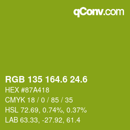 カラーコード: RGB 135 164.6 24.6 | qconv.com