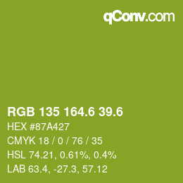 カラーコード: RGB 135 164.6 39.6 | qconv.com