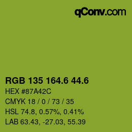 カラーコード: RGB 135 164.6 44.6 | qconv.com