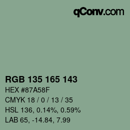 Color code: RGB 135 165 143 | qconv.com