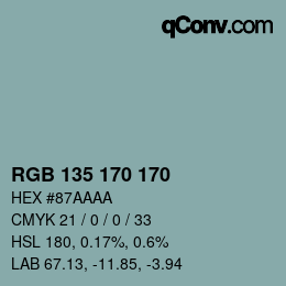 Color code: RGB 135 170 170 | qconv.com