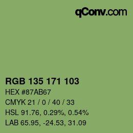 カラーコード: RGB 135 171 103 | qconv.com