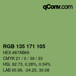 颜色代码: RGB 135 171 105 | qconv.com