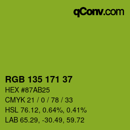 Color code: RGB 135 171 37 | qconv.com