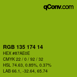 Color code: RGB 135 174 14 | qconv.com