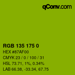 カラーコード: RGB 135 175 0 | qconv.com