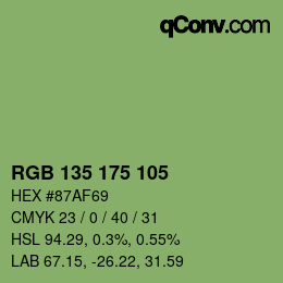 Color code: RGB 135 175 105 | qconv.com