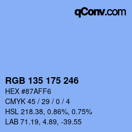 Color code: RGB 135 175 246 | qconv.com
