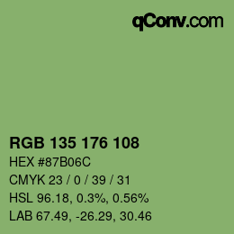 Color code: RGB 135 176 108 | qconv.com