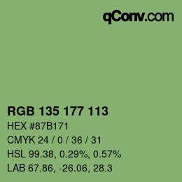 Código de color: RGB 135 177 113 | qconv.com