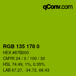 Color code: RGB 135 178 0 | qconv.com