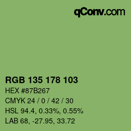 Color code: RGB 135 178 103 | qconv.com