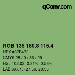 カラーコード: RGB 135 180.8 115.4 | qconv.com