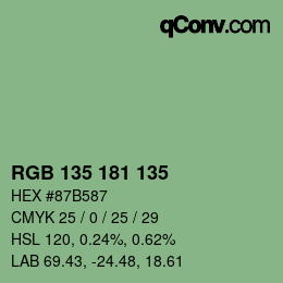 Código de color: RGB 135 181 135 | qconv.com