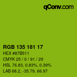 カラーコード: RGB 135 181 17 | qconv.com
