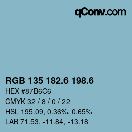 カラーコード: RGB 135 182.6 198.6 | qconv.com