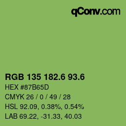 カラーコード: RGB 135 182.6 93.6 | qconv.com