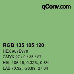 カラーコード: RGB 135 185 120 | qconv.com