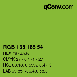 Farbcode: RGB 135 186 54 | qconv.com