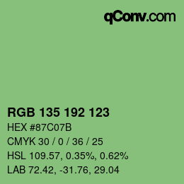 Color code: RGB 135 192 123 | qconv.com