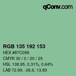 Código de color: RGB 135 192 153 | qconv.com