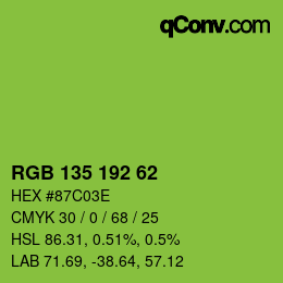 カラーコード: RGB 135 192 62 | qconv.com
