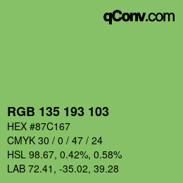 カラーコード: RGB 135 193 103 | qconv.com