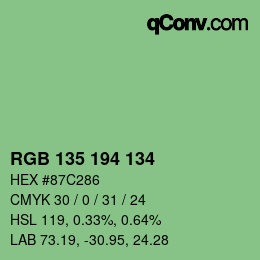 Farbcode: RGB 135 194 134 | qconv.com