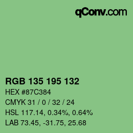 颜色代码: RGB 135 195 132 | qconv.com