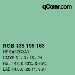 Color code: RGB 135 195 163 | qconv.com